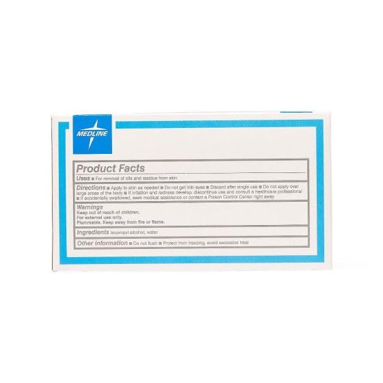Medline Sterile Alcohol Prep Pads, Large, 100 Count