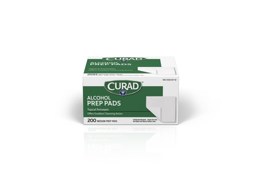 Curad Alcohol Prep Pads, 70% Alcohol, 1000 Count (5 Boxes 200 CT/EA)