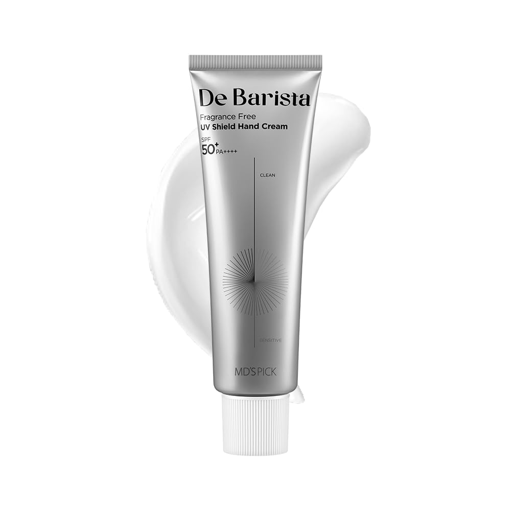 MD'S PICK De Barista Hand Cream SPF50+/PA++++, 1.76 oz, UV Protection, Fragrance-Free, Anti-Aging, Vegan, Lightweight Moisturizer for Dry Hands