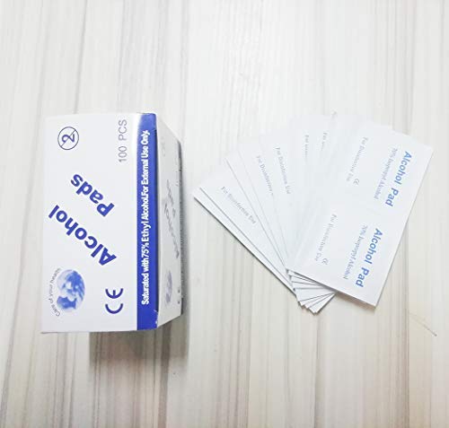 100PCS Disposable Alcohol Prep Pads - Skin Cleansing Wipes Saturated with 75% Ethanol - Medical Alcohol for Home or Outdoor Use