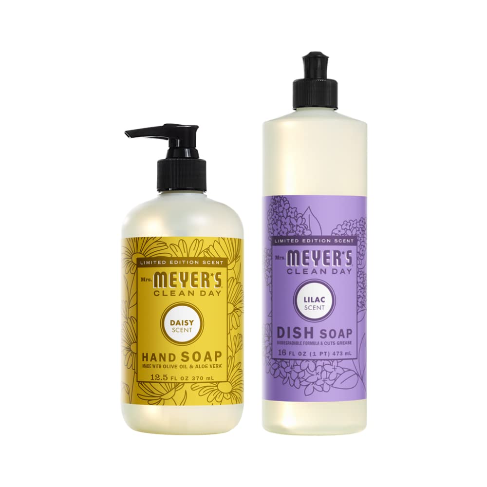 Mrs. MEYER'S CLEAN DAY Liquid Hand Soap Variety Pack 12.5 OZ Each, 3 Count (Lemon Verbena + Basil + Peony)
