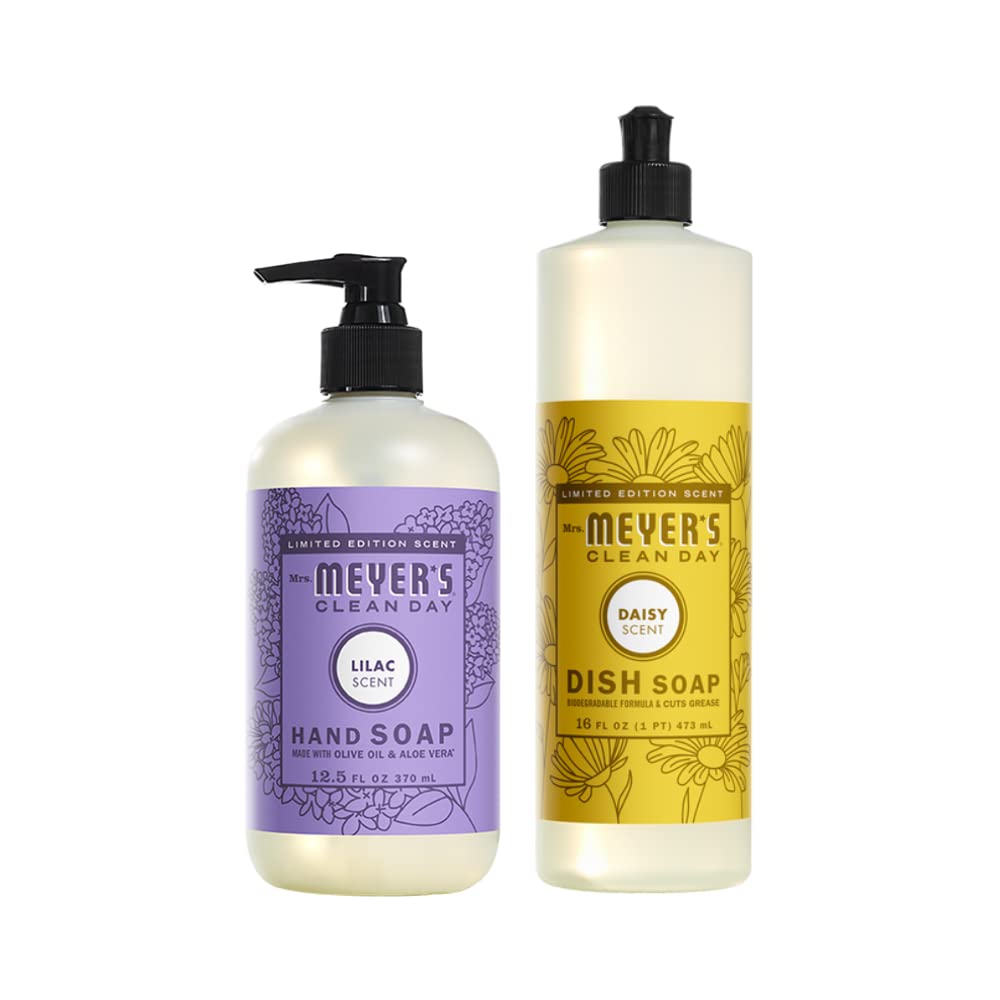 Mrs. MEYER'S CLEAN DAY Liquid Hand Soap Variety Pack 12.5 OZ Each, 3 Count (Lemon Verbena + Basil + Peony)
