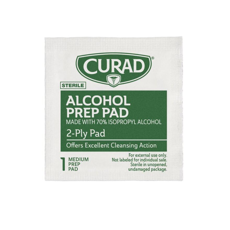 Curad Alcohol Prep Pads, 70% Alcohol, 1000 Count (5 Boxes 200 CT/EA)