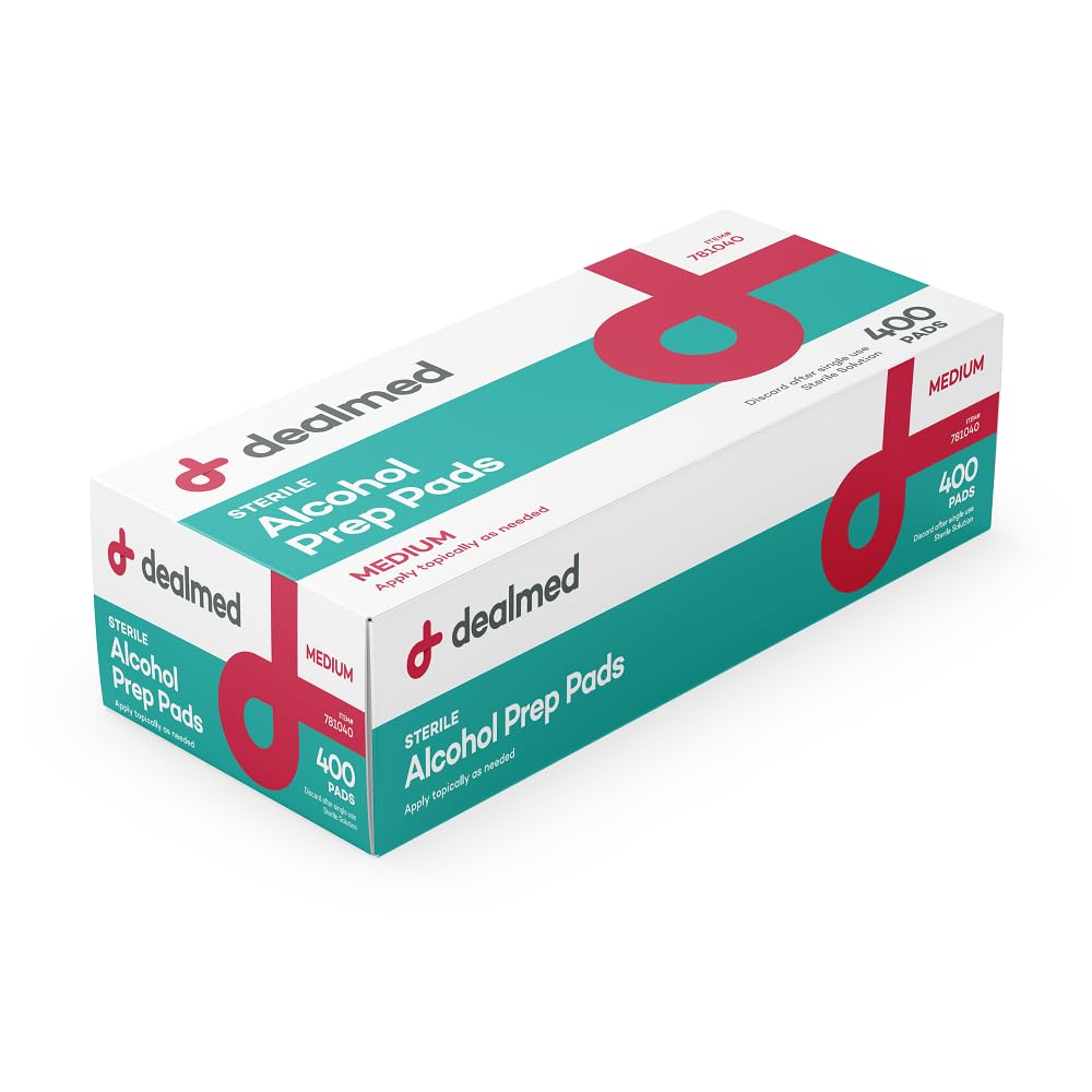 Dealmed Alcohol Prep Pads - 70% Alcohol, Sterile Wipes - 200 Count