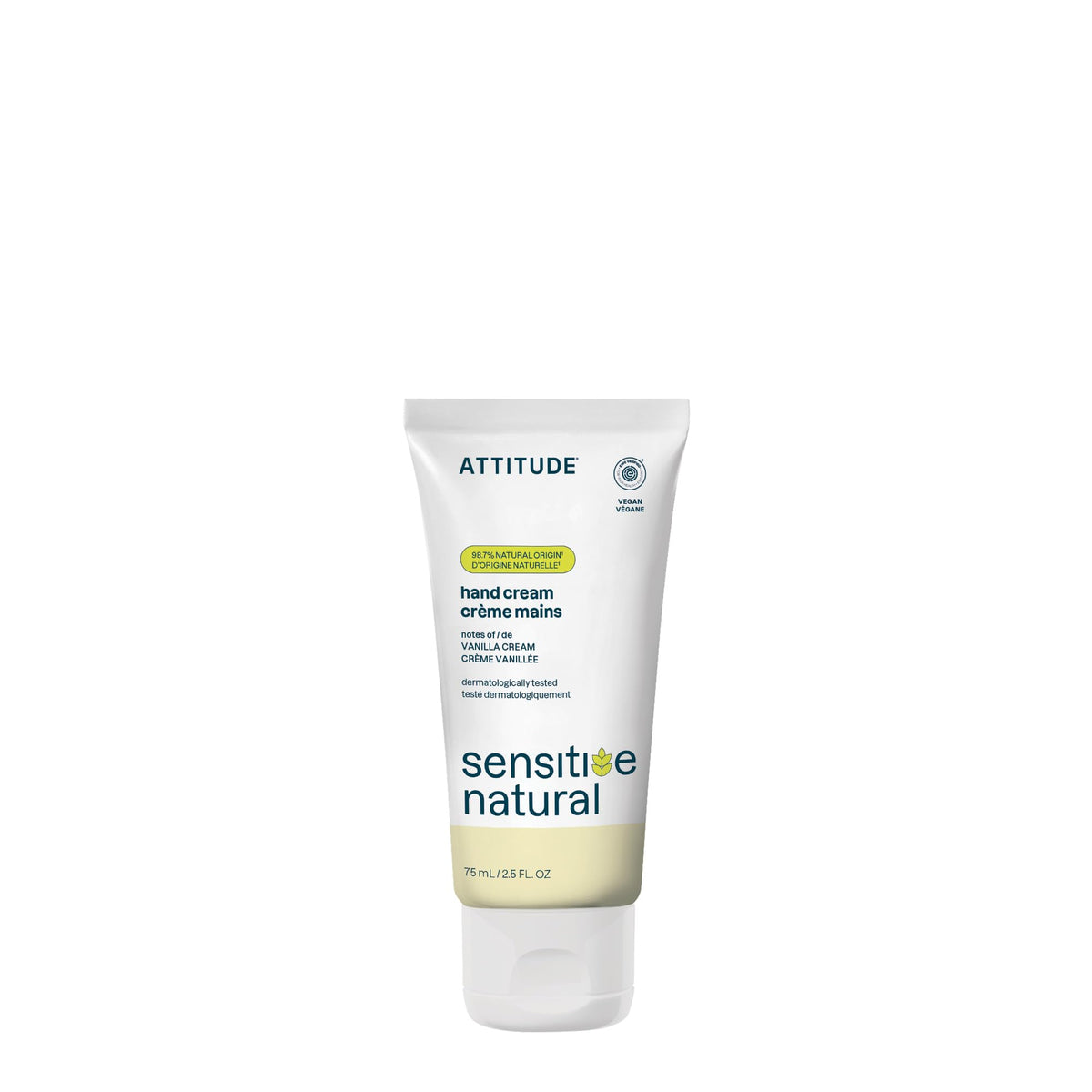 ATTITUDE Hand Cream for Sensitive Skin with Oat, EWG Verified, Dermatologically Tested, Vegan, Chamomile, 2.5 Fl Oz