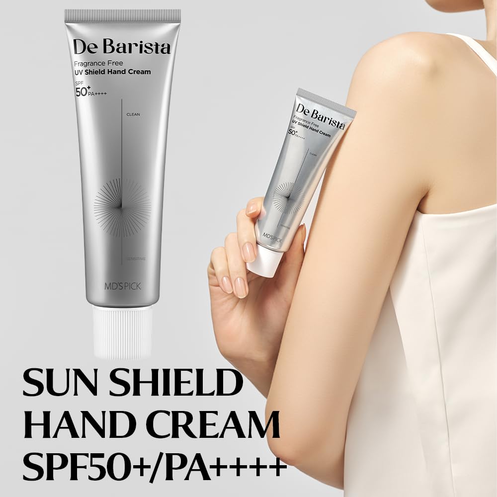 MD'S PICK De Barista Hand Cream SPF50+/PA++++, 1.76 oz, UV Protection, Fragrance-Free, Anti-Aging, Vegan, Lightweight Moisturizer for Dry Hands