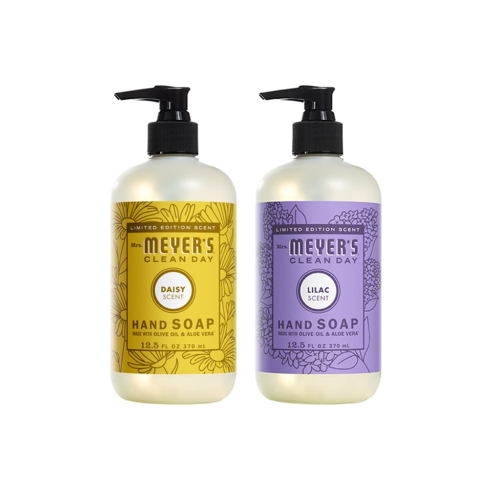 Mrs. MEYER'S CLEAN DAY Liquid Hand Soap Variety Pack 12.5 OZ Each, 3 Count (Lemon Verbena + Basil + Peony)