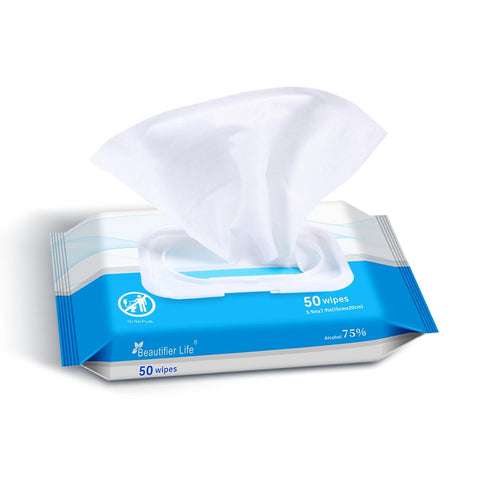 Beautifier Life 75% Alcohol Wet Hand Sanitizing Wipes - With Aloe, Moisturizer, and Vitamin E Formula - Premium Sanitizer for Travel, Home, Office, and School Use (Aloe, 200)