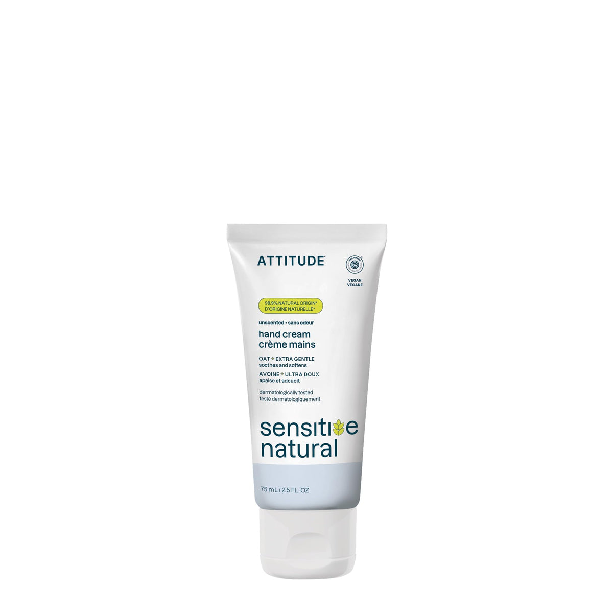 ATTITUDE Hand Cream for Sensitive Skin with Oat, EWG Verified, Dermatologically Tested, Vegan, Chamomile, 2.5 Fl Oz