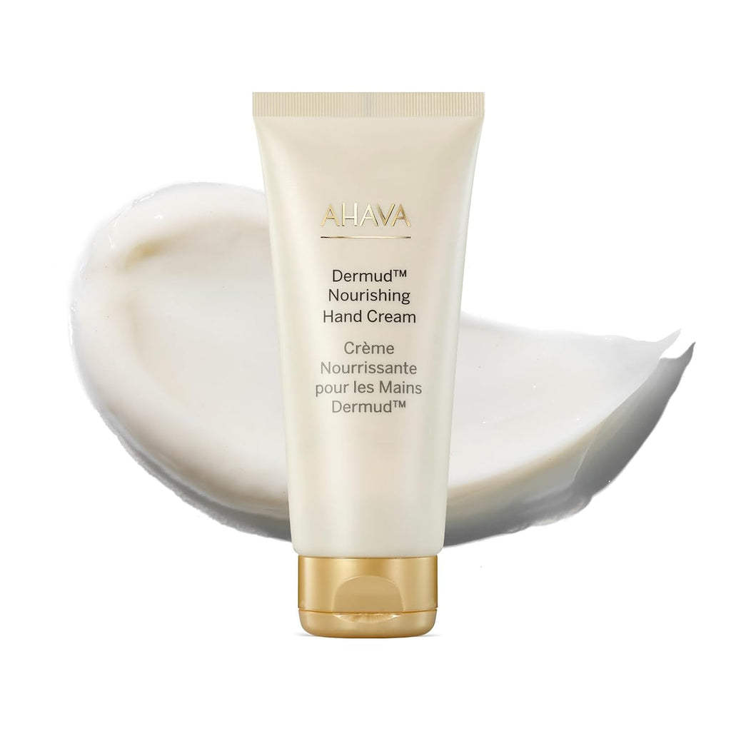 AHAVA Dermud Nourishing Hand Cream - Intensely Hydrates, Soothes, Relieves Dry & Sensitive Hands, Enriched by Dermud Mud Complex, Osmoter, Aloe Vera Leaf, Jojoba Seed Oil, Zinc & Allantoin, 3.4 Fl.Oz