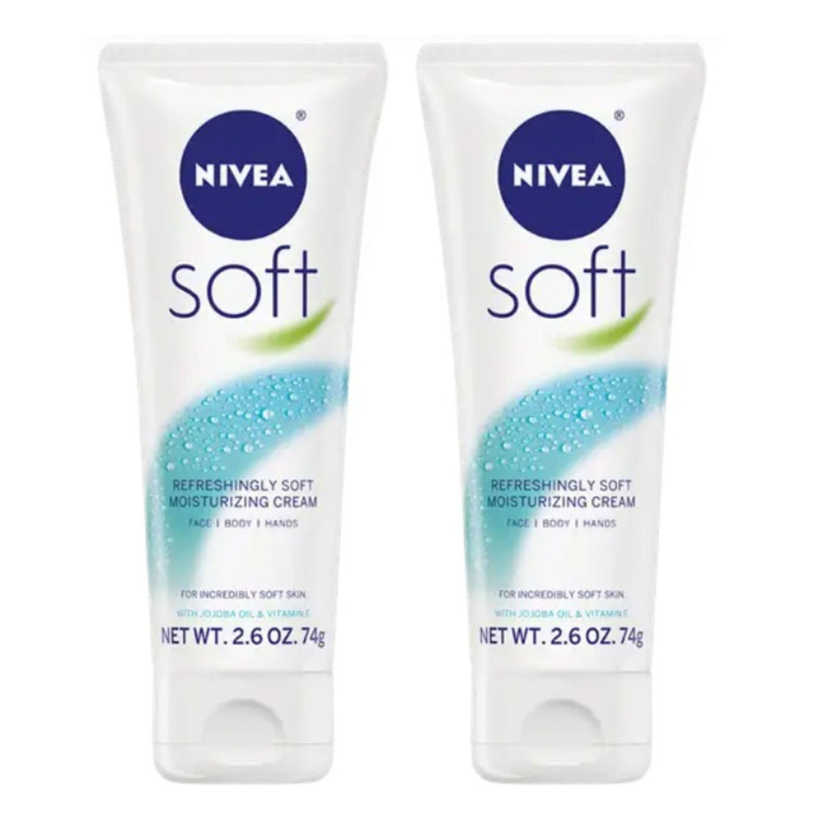 NIVEA Soft Refreshingly Soft Moisturizing Cream, Multipack, 3 x 2.6 OZ