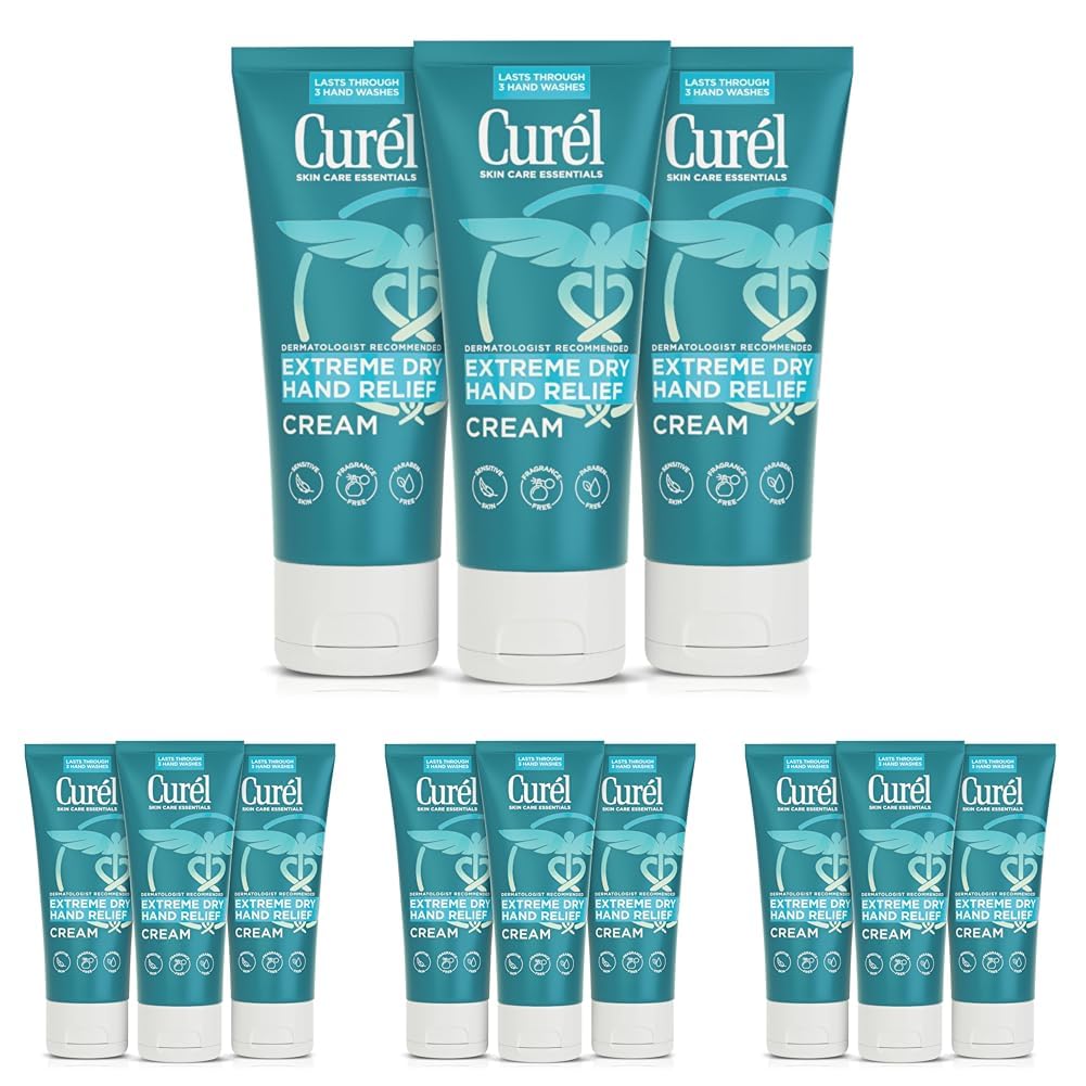 Curel Extreme Dry Hand Relief, Dermatologist Recommended, Long-Lasting Cream For Dry Hands, Paraben Free, Fragrance-Free Hand Lotion, 3 Oz
