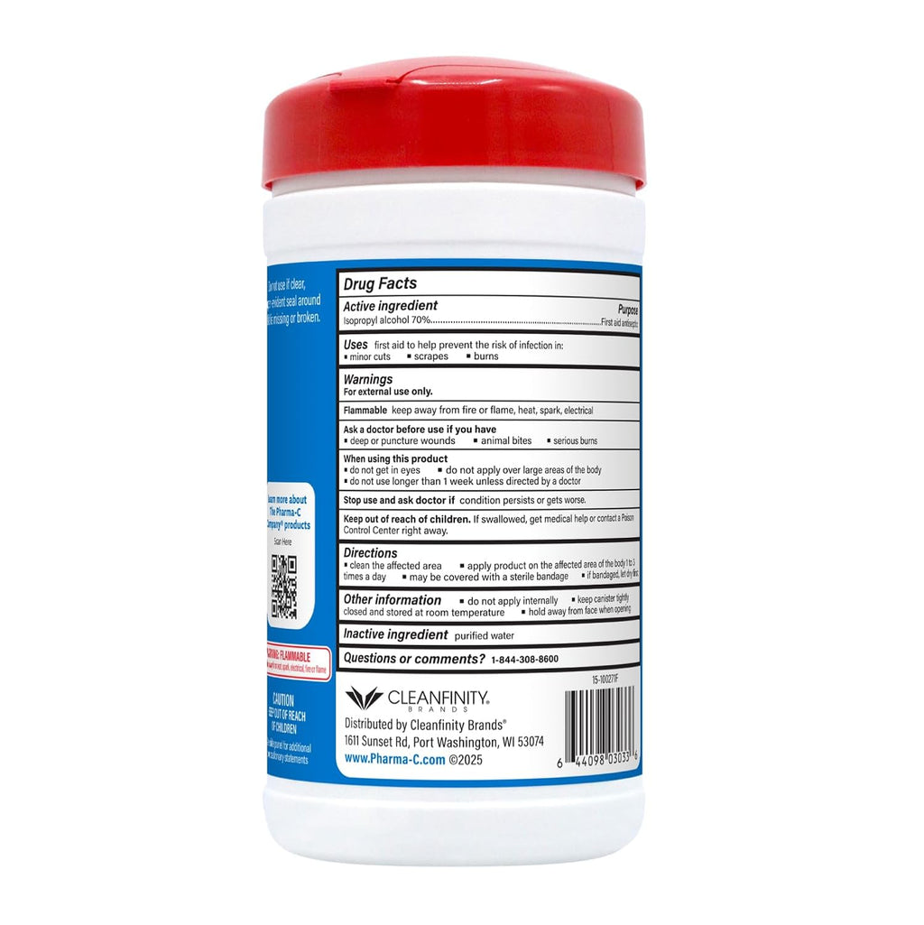 The Pharma-C Company - 70% Isopropyl Alcohol Wipes [6 pack]