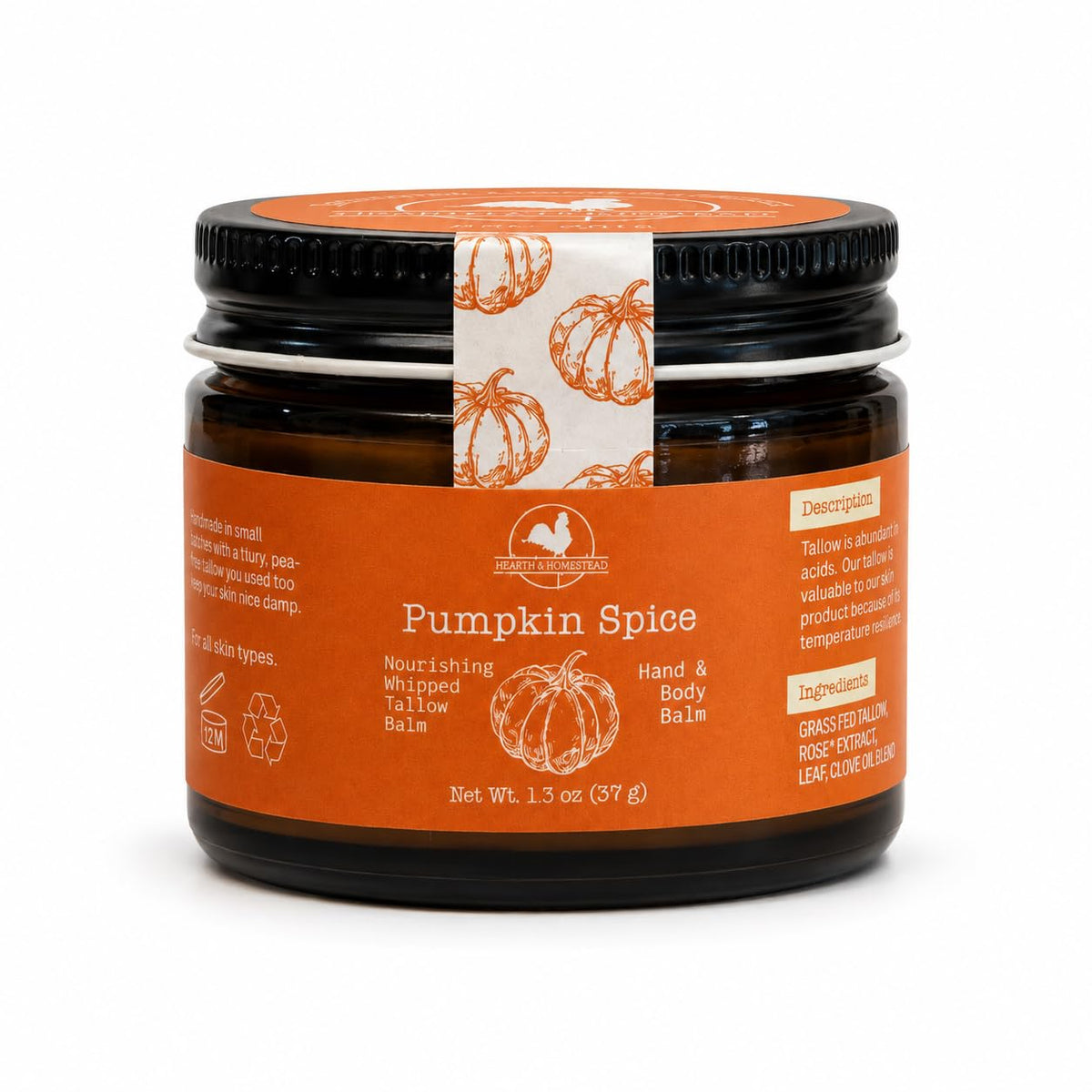 Hearth & Homestead Whipped Beef Tallow for Skin & Face, Unscented, 1.3oz