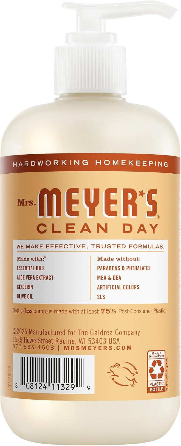 MRS. MEYER'S CLEAN DAY Hand Soap, Oat Blossom, 12.5 Fl Oz Bottle - 3 Pack