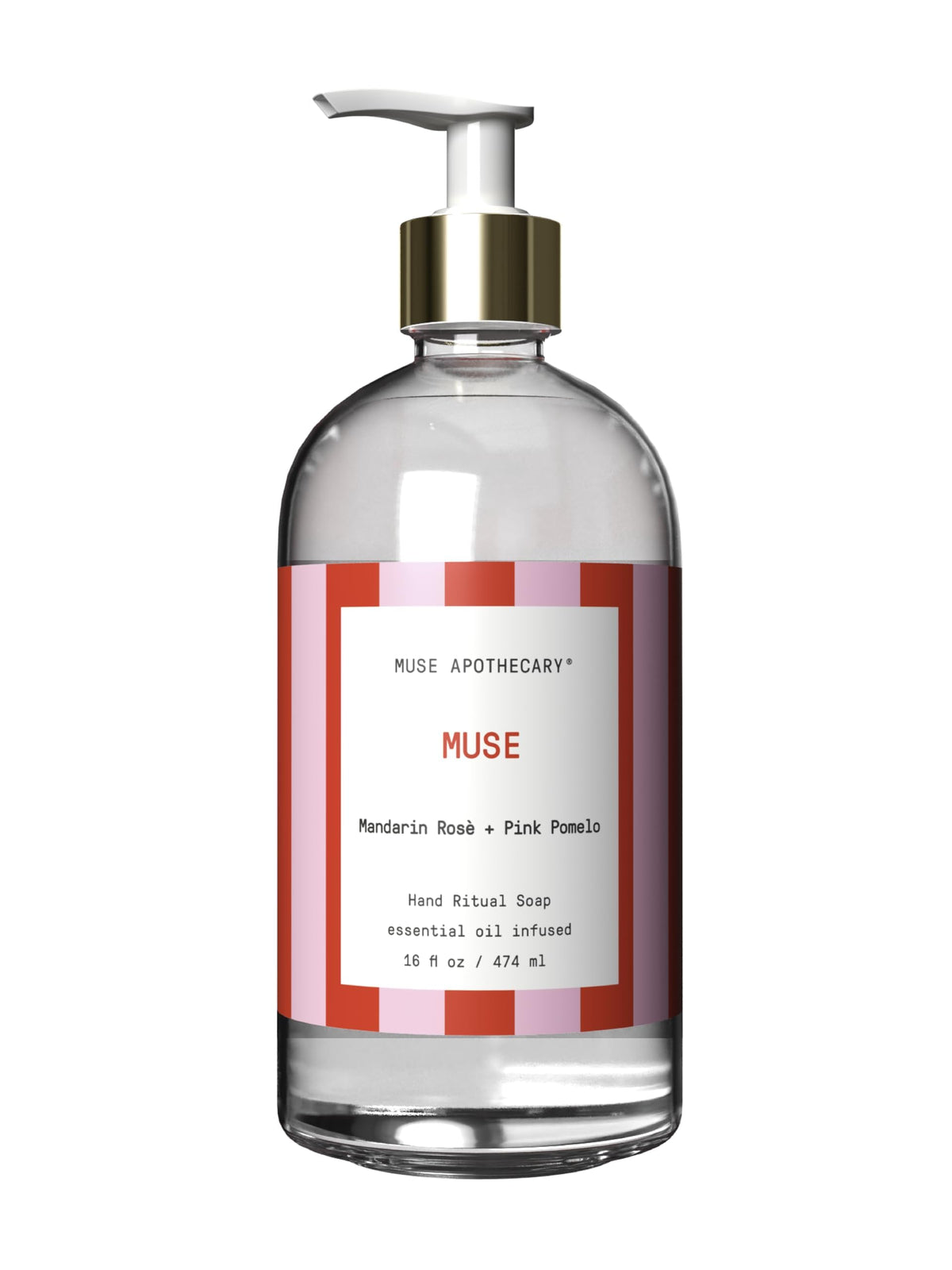 Muse Apothecary Hand Ritual - Aromatic and Nourishing Hand Soap, Infused with Natural Aromatherapy Essential Oils - USDA Certified Biobased - 16 oz, Aloe + Eucalyptus + Lavender, 2 Pack