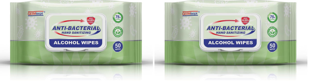 Advanced 75% Alcohol Antiseptic Hand Sanitizer Multipurpose Wipes ((50 Count x 24 Pack = 1200 Wipes))