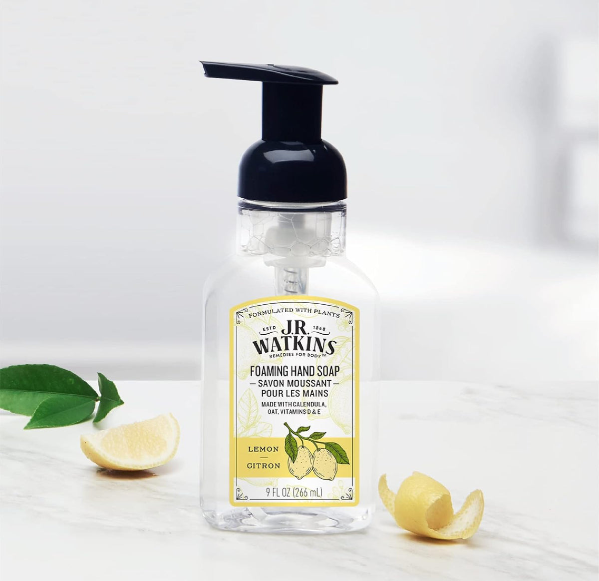 J.R. Watkins Moisturizing Foam Hand Soap Dispenser 3 Pack, Lemon, 9 fl oz