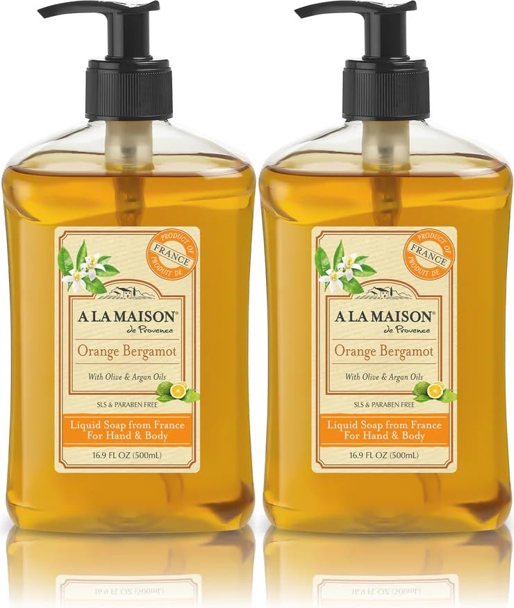A LA MAISON French Liquid Hand Soap, Citrus Blossom - Natural Hand Wash Made with Essential Oils - Biodegradable, Plant-Based, Vegan, Cruelty-Free, Alcohol & Paraben Free (16.9 oz, 2 Pack)
