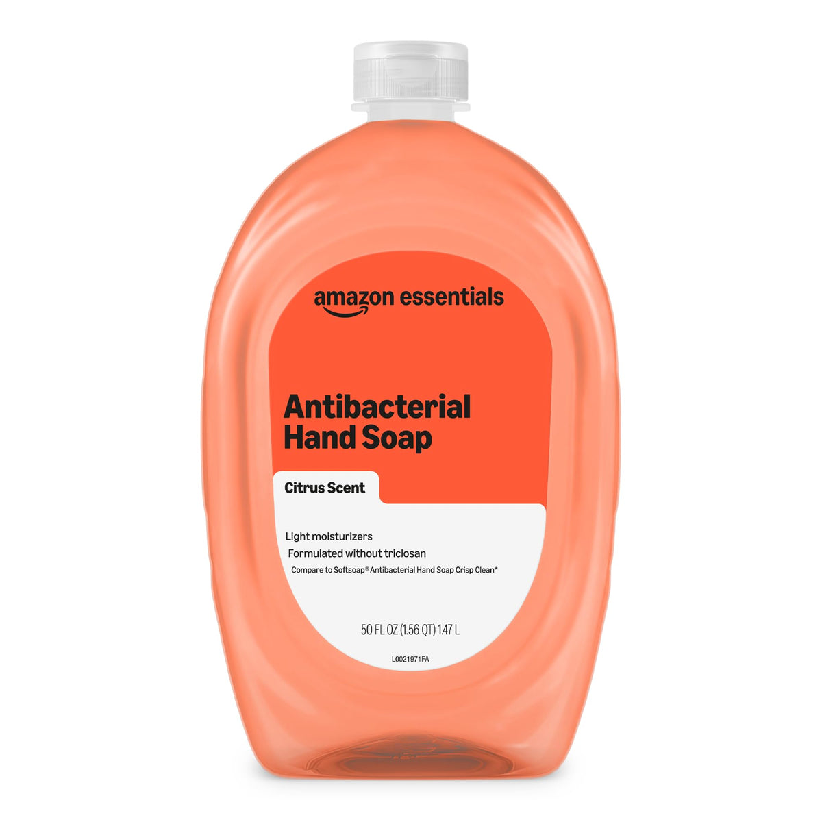 Amazon Basics Liquid Hand Soap Refill, Light Moisturizing, Triclosan-Free, Dermatologist-Tested, pH Balanced, Citrus, 50 Fl Oz (Pack of 2) (Previously Solimo)