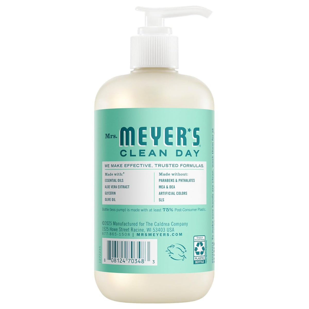 Mrs. MEYER'S CLEAN DAY Liquid Hand Soap Bottle, 12.5 Fl Oz Lilac, Rose, Mint, Lemon, Lavender, Basil (Pack of 6) (Variety Pack)