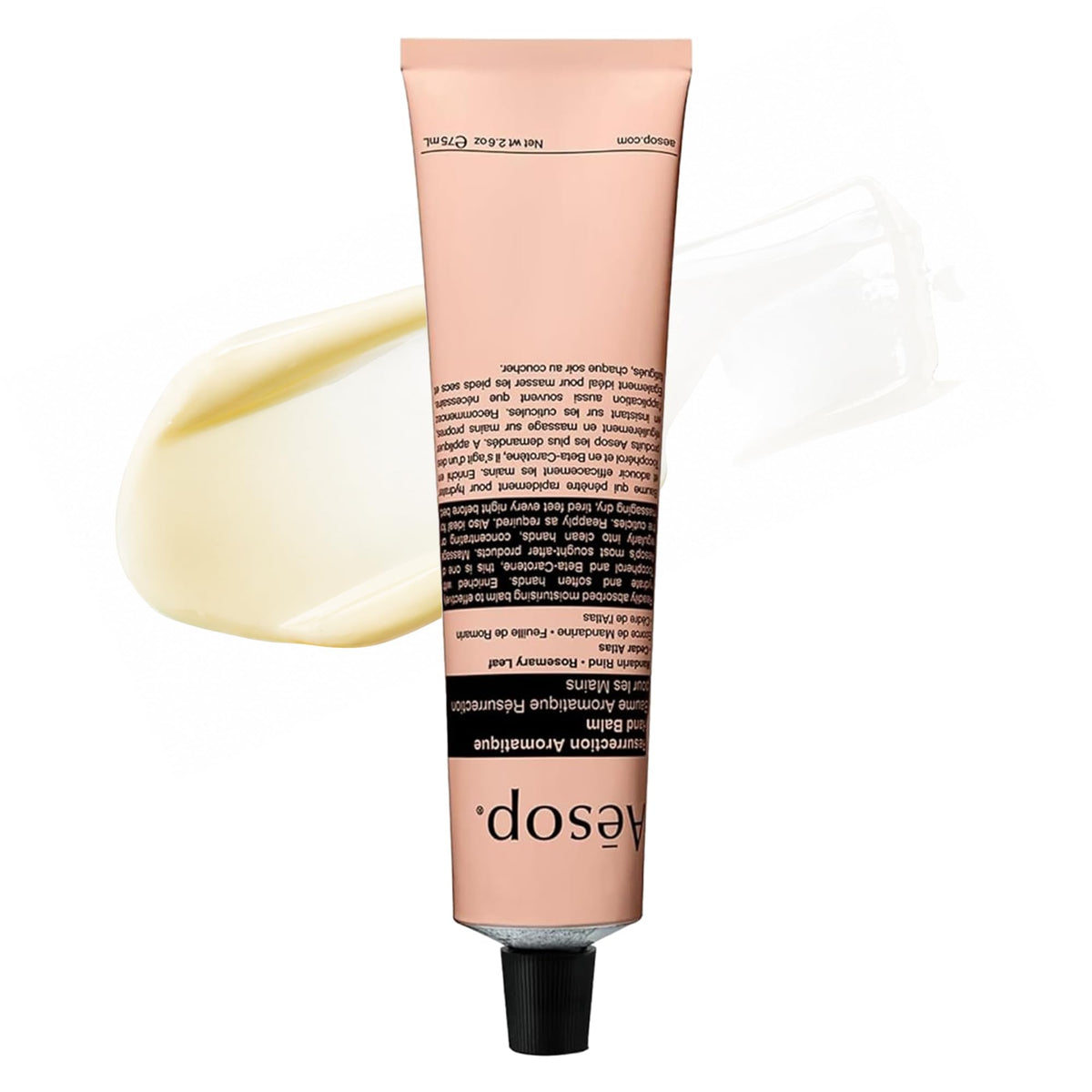 Aesop Reverence Aromatique Travel Size Hand Balm | Lotion that Gently Exfoliates Dry Hands + Nourishes with Macadamia Seed Oil and Shea Butter | 2.4 oz / 75 mL