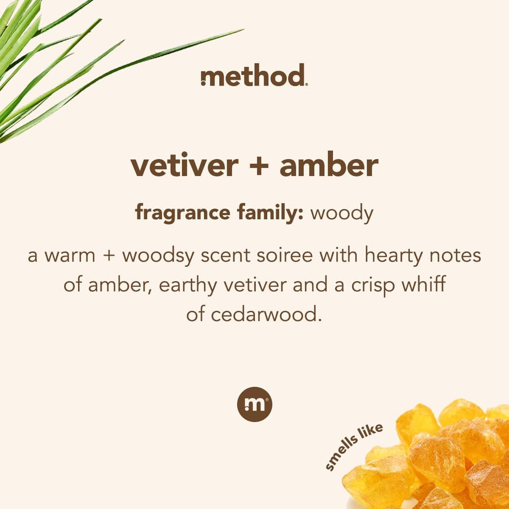method Gel Hand Soap, Vetiver + Amber, 12 fl oz, 3 Pack