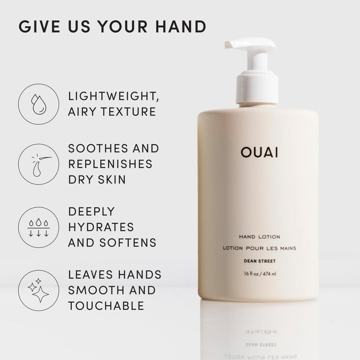 OUAI Hand Lotion - Hydrating Lotion for Dry Skin (16 Fl Oz)
