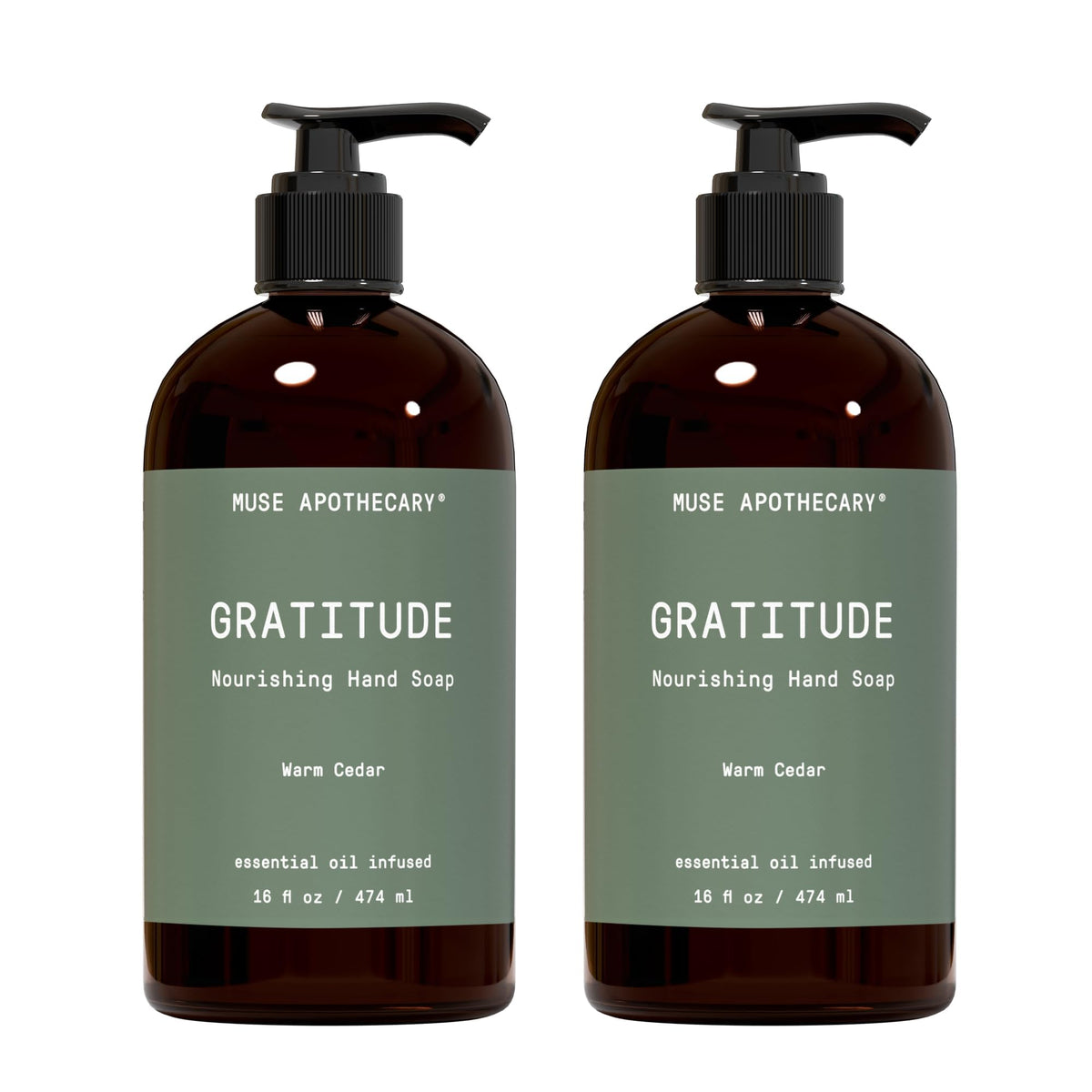 Muse Apothecary Hand Ritual - Aromatic and Nourishing Hand Soap, Infused with Natural Aromatherapy Essential Oils - USDA Certified Biobased - 16 oz, Aloe + Eucalyptus + Lavender, 2 Pack