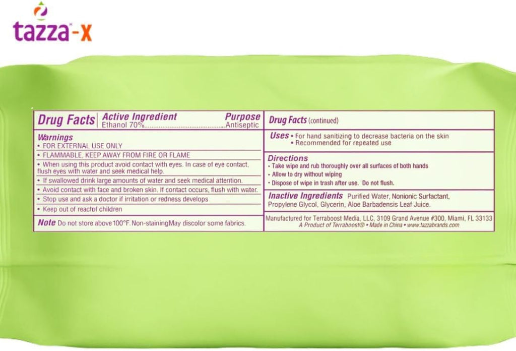 Tazza Alcohol Wipes - Unscented, Travel Hand Cleaning Wipes - 80 Ct (Pack of 6, 480 Wipes)