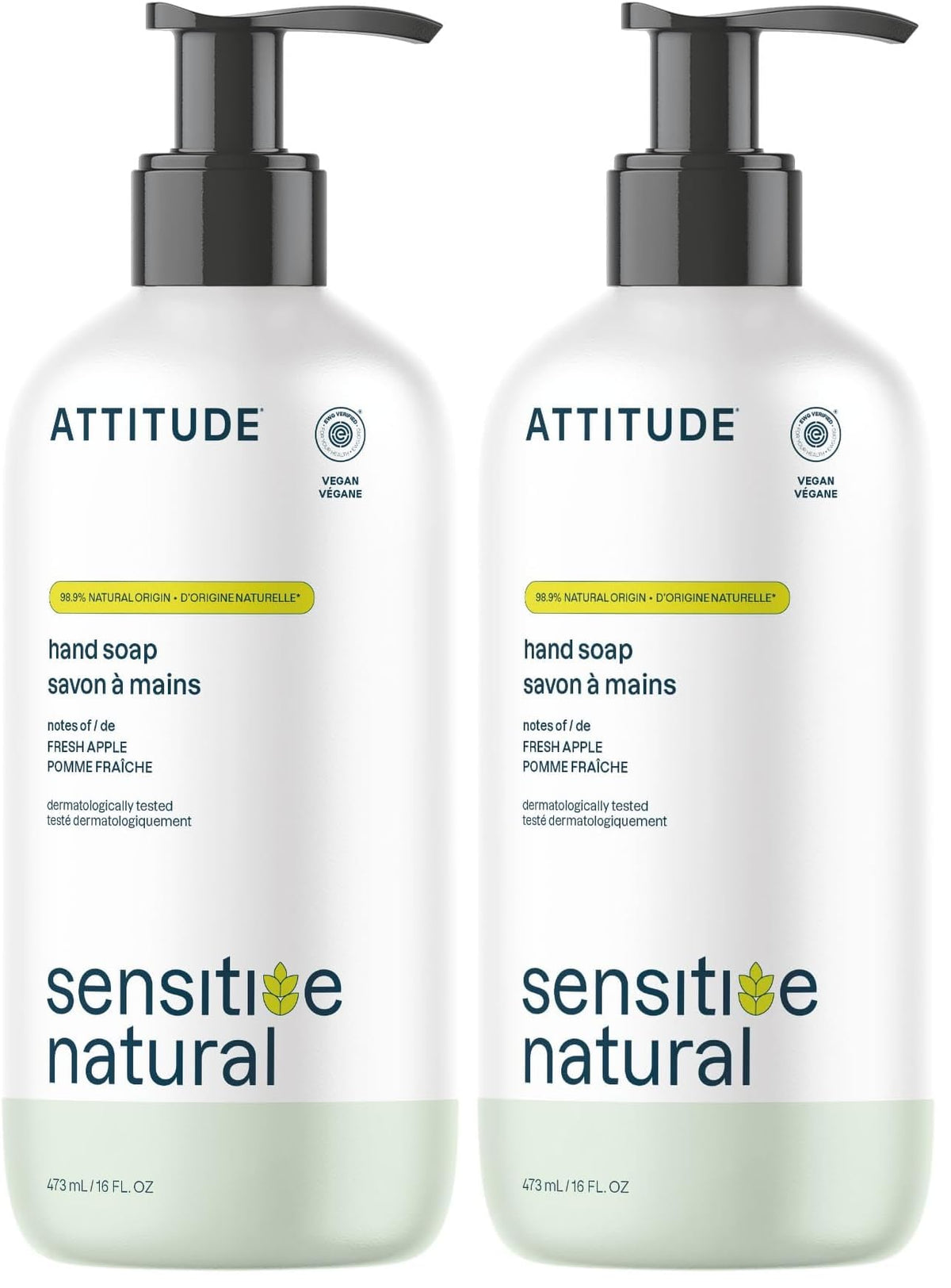 ATTITUDE Hand Soap for Sensitive Skin with Oat, EWG Verified, Dermatologically Tested, Vegan, Sweet Jasmine Scent, 16 Fl Oz (Pack of 3)