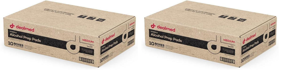 Dealmed Alcohol Prep Pads - 70% Alcohol, Sterile Wipes - 200 Count