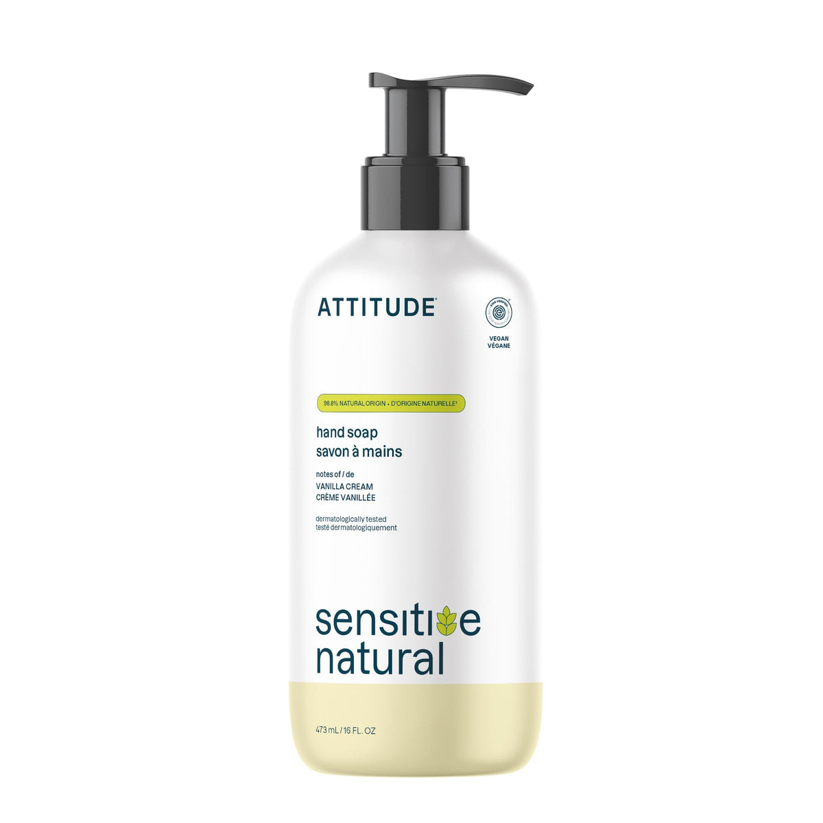 ATTITUDE Hand Soap for Sensitive Skin with Oat, EWG Verified, Dermatologically Tested, Vegan, Sweet Jasmine Scent, 16 Fl Oz (Pack of 3)