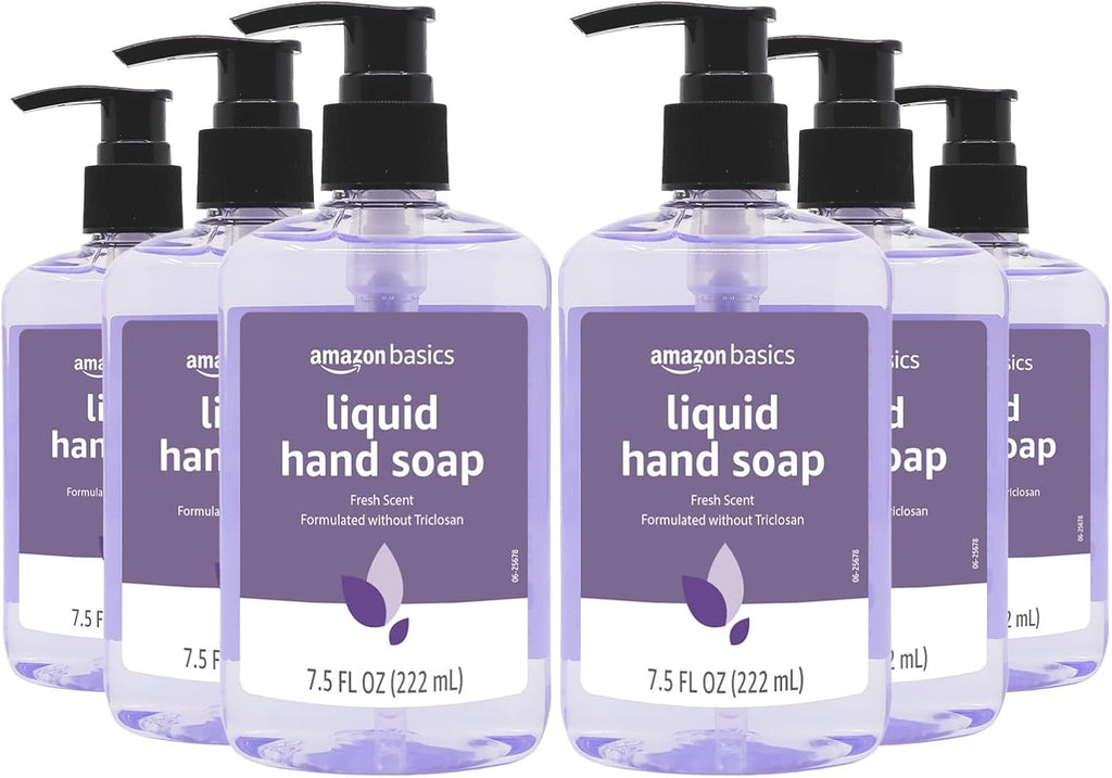 Amazon Basics Original Fresh Liquid Hand Soap with Moisturizers, 7.5 Fl Oz (Pack of 6)