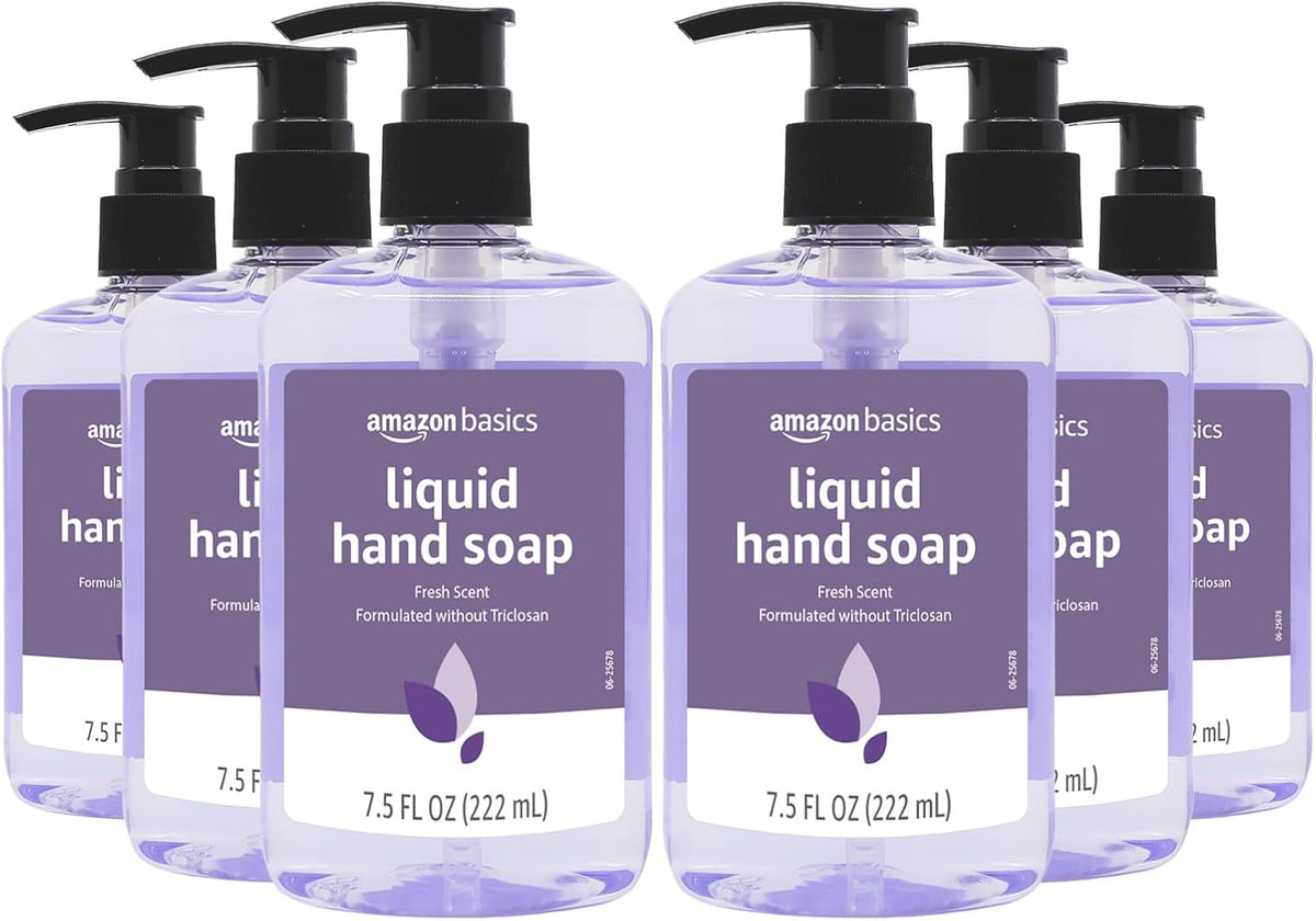 Amazon Basics Original Fresh Liquid Hand Soap with Moisturizers, 7.5 Fl Oz (Pack of 6)
