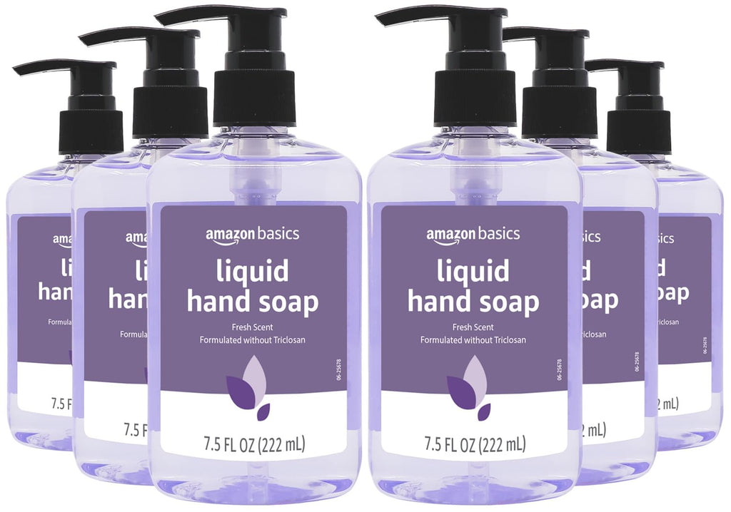 Amazon Basics Original Fresh Liquid Hand Soap with Moisturizers, 7.5 Fl Oz (Pack of 6)