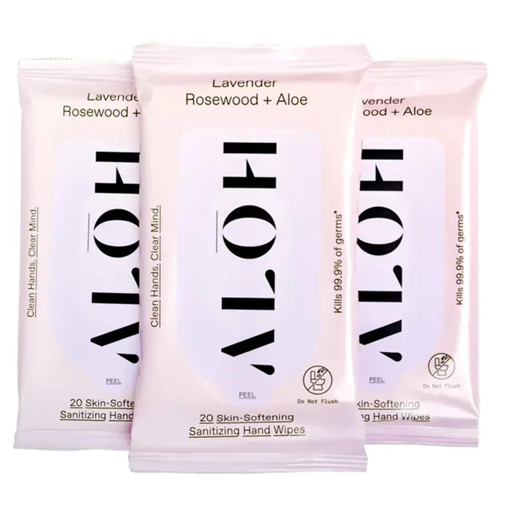 ALŌH Sweet Orange Bergamot + Aloe Hand Sanitizer Wipes, Travel Size