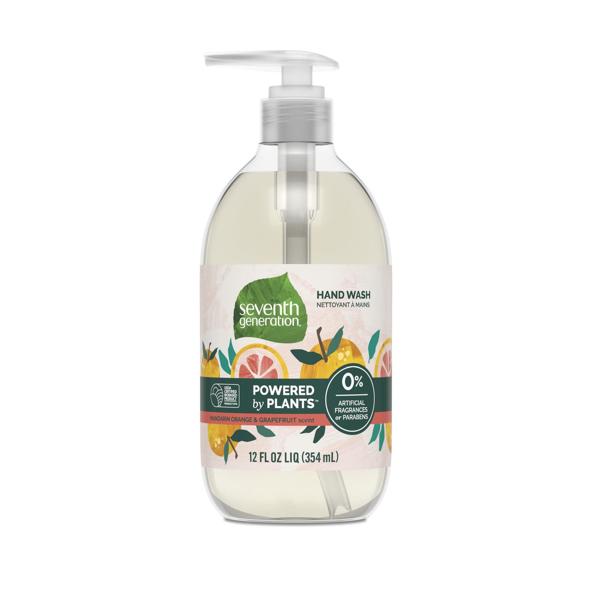 Seventh Generation Hand Soap, Mandarin Orange & Grapefruit, 12 oz, 8 Pack