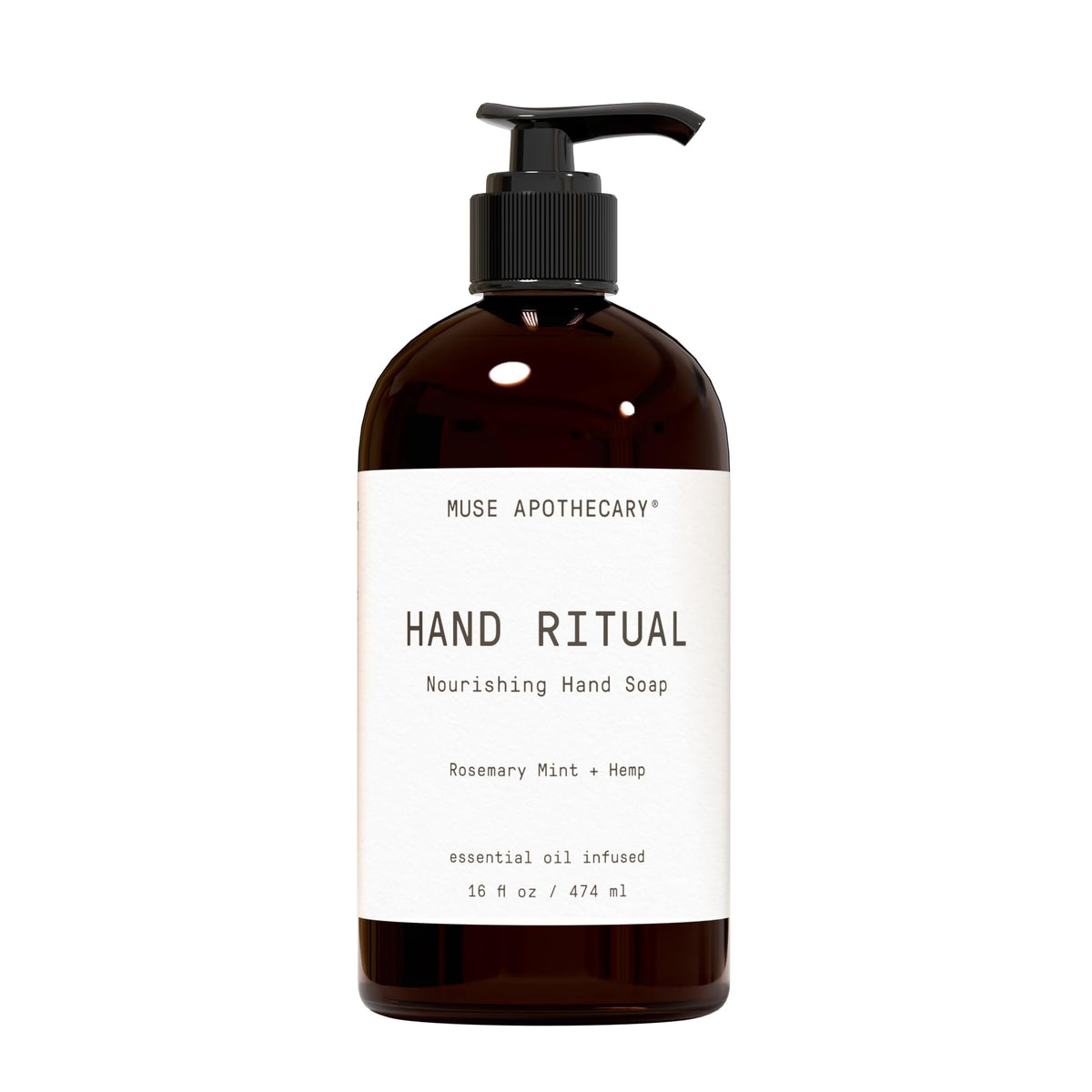 Muse Apothecary Hand Ritual - Aromatic and Nourishing Hand Soap, Infused with Natural Aromatherapy Essential Oils - USDA Certified Biobased - 16 oz, Aloe + Eucalyptus + Lavender, 2 Pack
