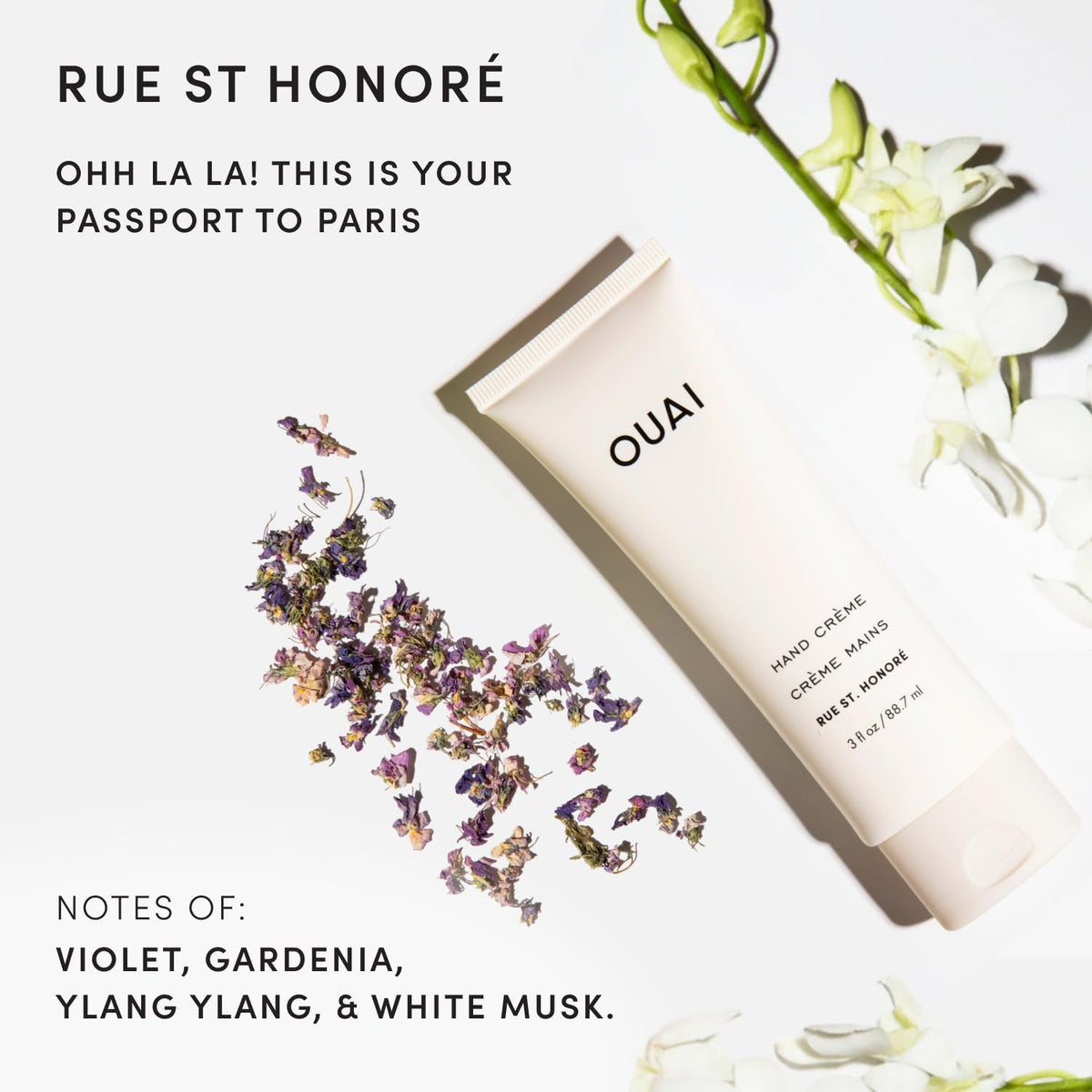 OUAI Hand Cream - Thick, Creamy Balm with Coconut Oil, Murumuru Butter and Shea Butter - Hydrating Moisturizer for Soft Hands - Use Daily to Deeply Nourish Skin (3 Oz)