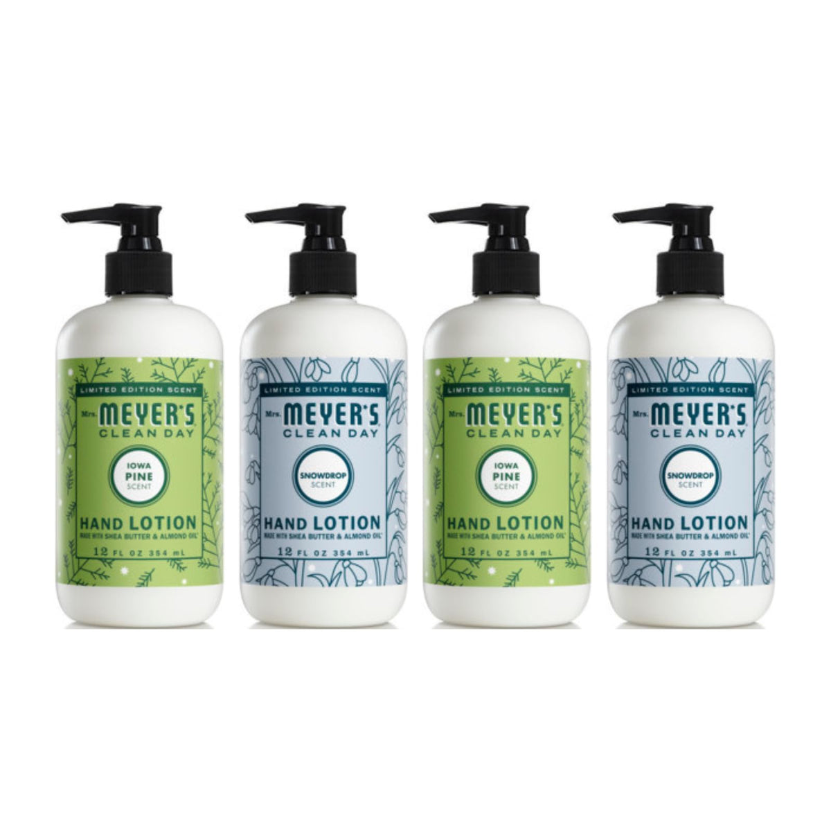 Mrs. MEYER'S CLEAN DAY Liquid Hand Soap Bottle, 12.5 Fl Oz Lilac, Rose, Mint, Lemon, Lavender, Basil (Pack of 6) (Variety Pack)