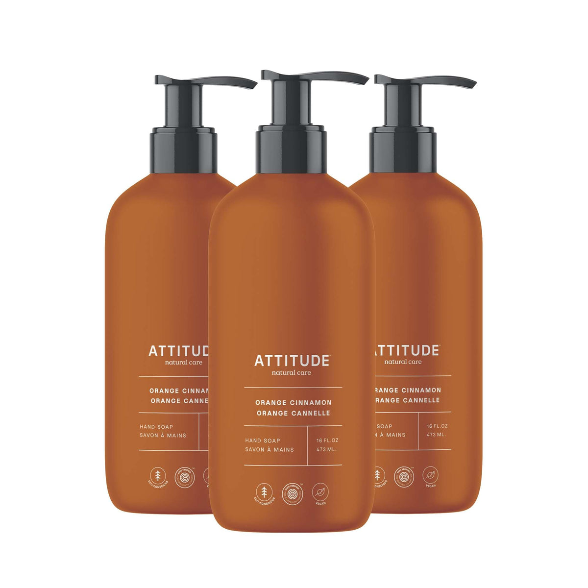 ATTITUDE Liquid Hand Soap, EWG Verified, Plant and Mineral-Based, Vegan Personal Care Products, Vanilla Caramel, 16 Fl Oz