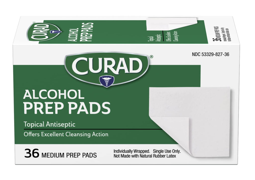CURAD Medium 2-Ply Sterile Alcohol Prep Pads, Essential for First Aid Kits, 100/Box, Pack of 30