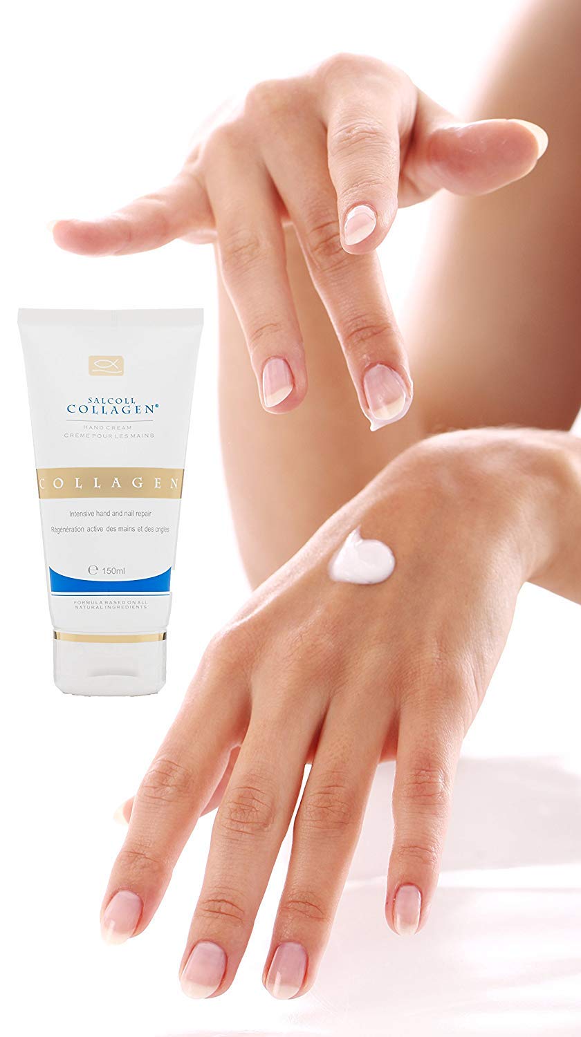 Salcoll Pure Bioactive Anti-Aging Collagen Repair Hand Cream - Hypoallergenic Moisturizing Lotion, Dry Skin Relief, All Skin Types, 150 ml