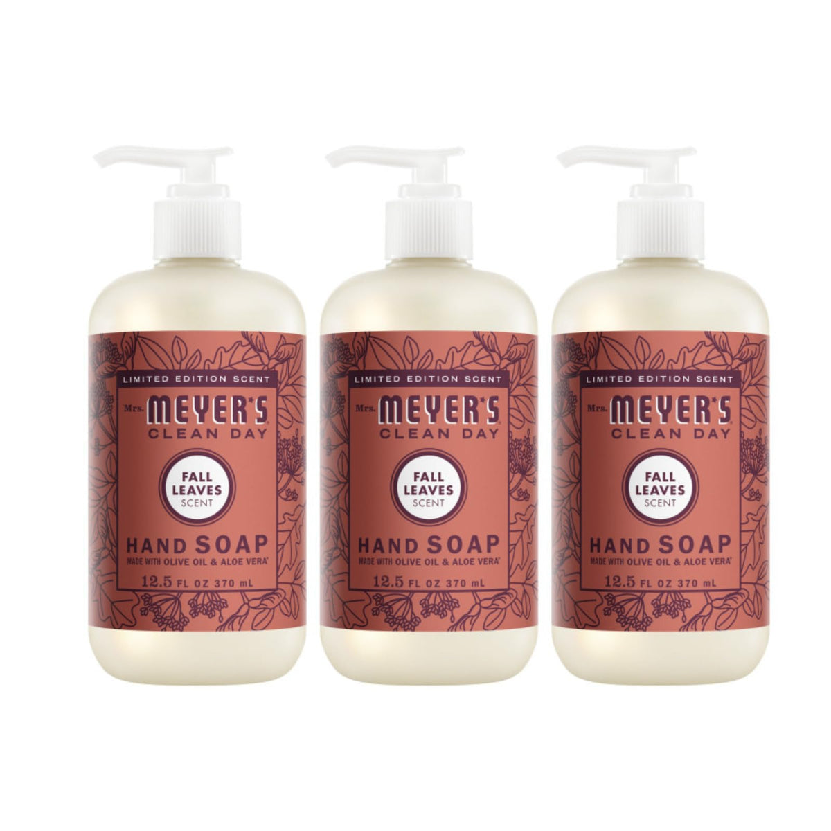 Mrs. MEYER'S CLEAN DAY Liquid Hand Soap Variety Pack 12.5 OZ Each, 3 Count (Lemon Verbena + Basil + Peony)
