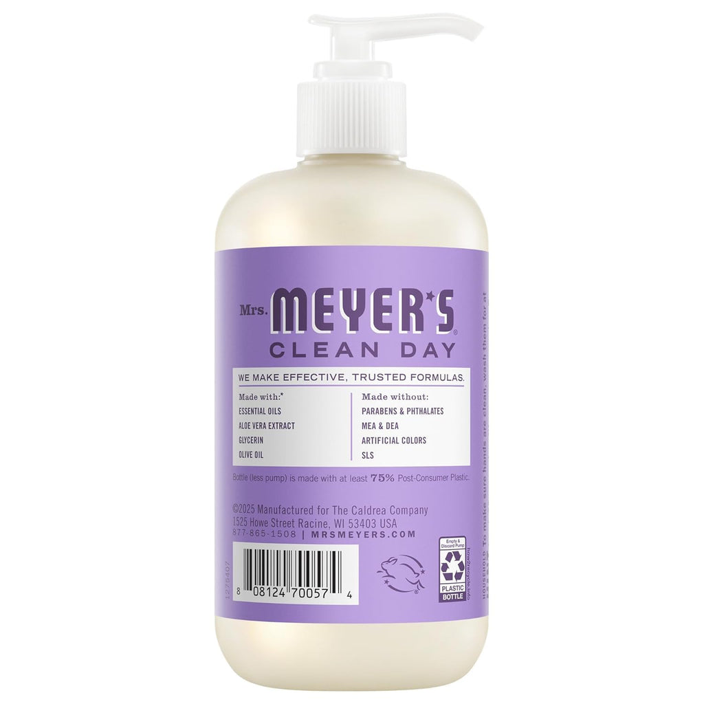 Mrs. MEYER'S CLEAN DAY Liquid Hand Soap Bottle, 12.5 Fl Oz Lilac, Rose, Mint, Lemon, Lavender, Basil (Pack of 6) (Variety Pack)