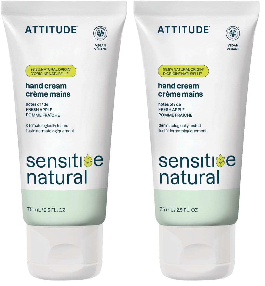ATTITUDE Hand Cream for Sensitive Skin with Oat, EWG Verified, Dermatologically Tested, Vegan, Chamomile, 2.5 Fl Oz