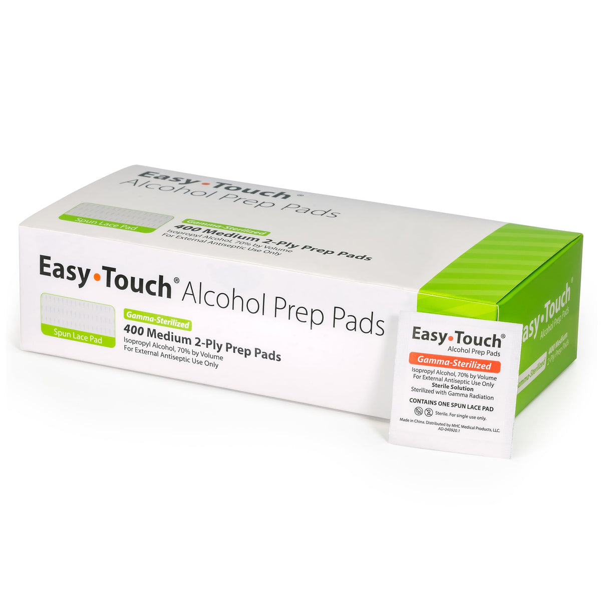 EasyTouch Gamma-Sterilized Alcohol Prep Pads, Box of 200