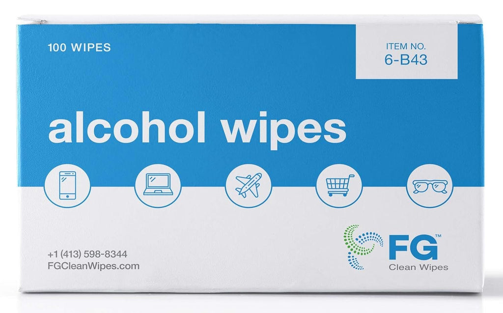Lint Free 70% IPA Wipes - 4”x3” - 100 Individually Wrapped Sachets – Made in The USA - Saturix 6B43