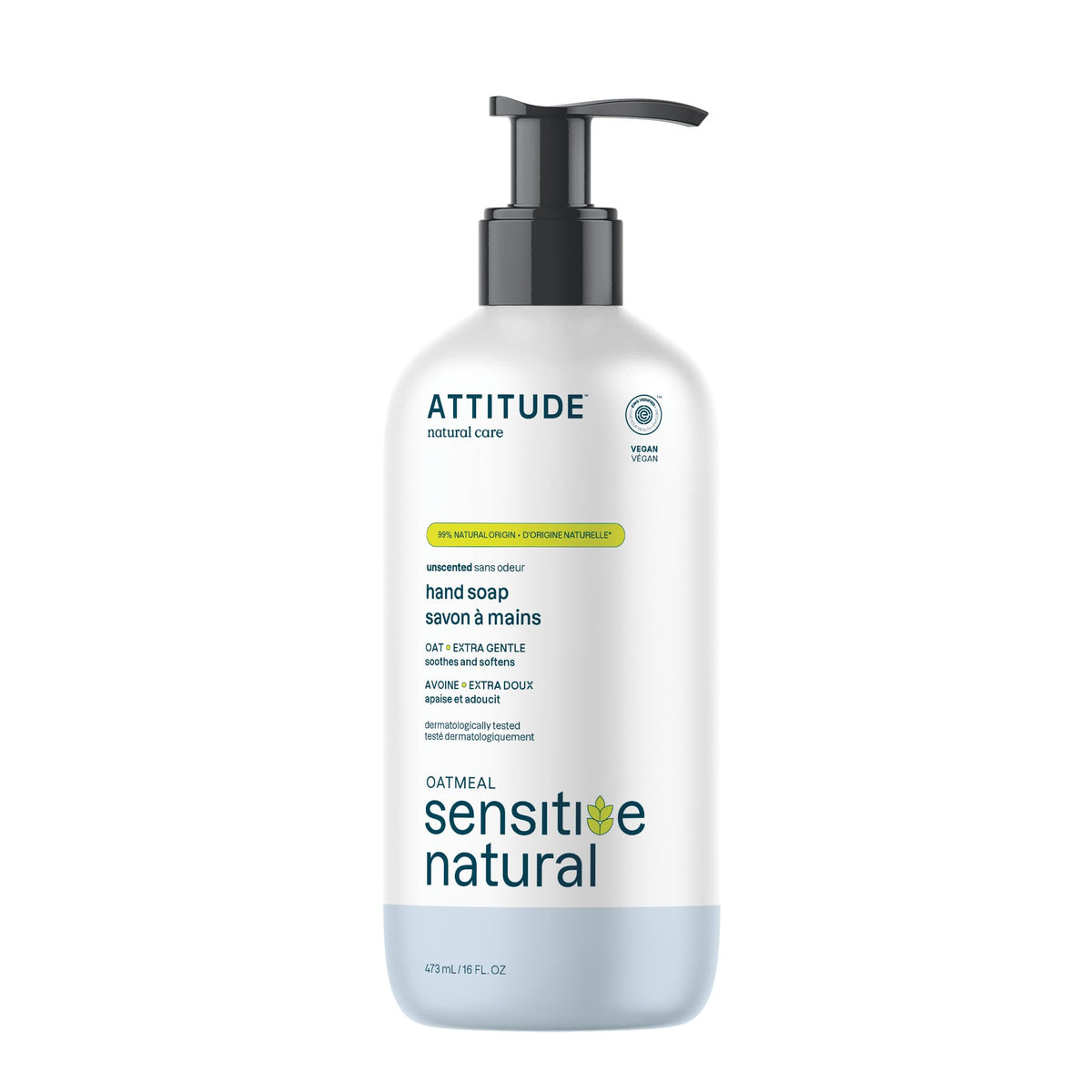 ATTITUDE Hand Soap for Sensitive Skin with Oat, EWG Verified, Dermatologically Tested, Vegan, Sweet Jasmine Scent, 16 Fl Oz (Pack of 3)